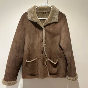 The Territory Ahead Genuine Sheepskin Leather Coat, Sz L vintage